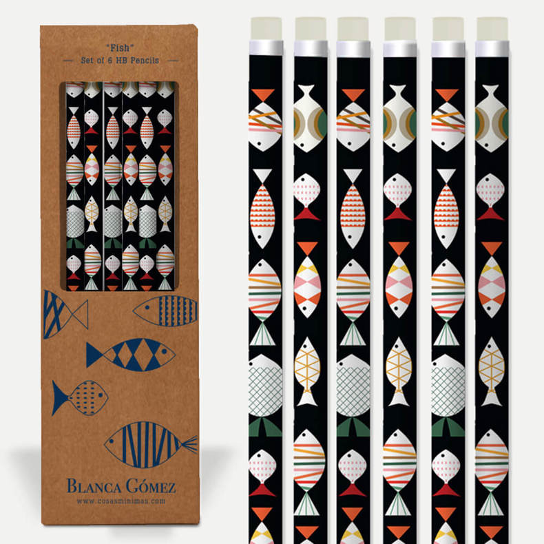 Blanca Gomez Fish Set of 6 HP Pencils